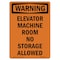 Signmission Safety Sign, OSHA WARNING, 14" Height, Elevator Machine Room No Storage Allowed, Portrait OS-WS-D-1014-V-13147 - alternate 1